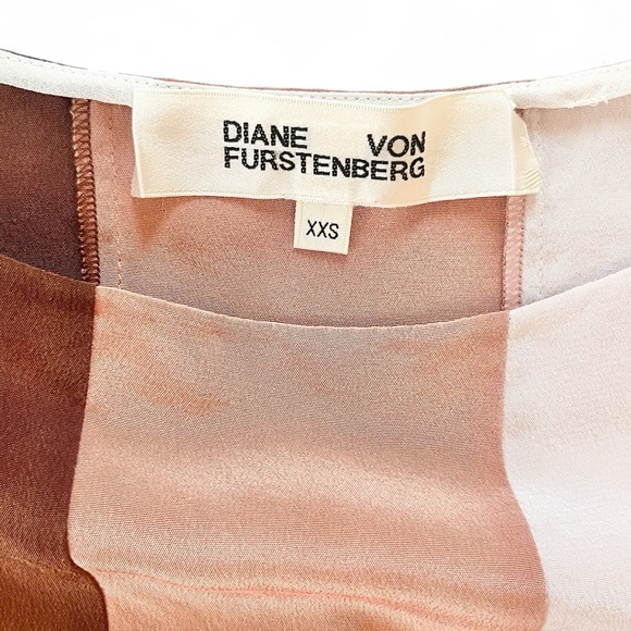 Dianne Von Furstenberg Silk Sleeveless Pullover Colourblock Boxy Top xxsmall - Picture 5 of 9